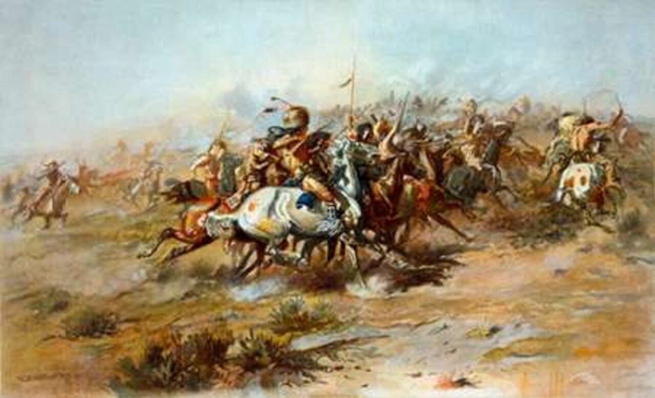 The Custer Fight, 1903 Poster Print by Charles Russell - Item # VARPDX458090